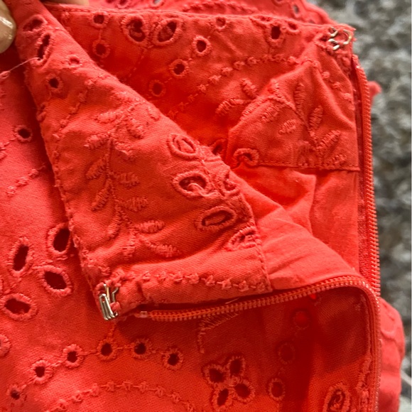 Loft - Embroidered Scalloped Skirt - warm coral - size 10 - Picture 9 of 10